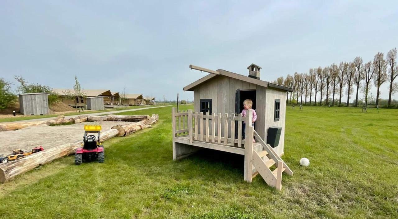 De Hazelaarshof Luxe Glampingtent Bij Natuurgebied De Millingerwaard Kekerdom Extérieur photo